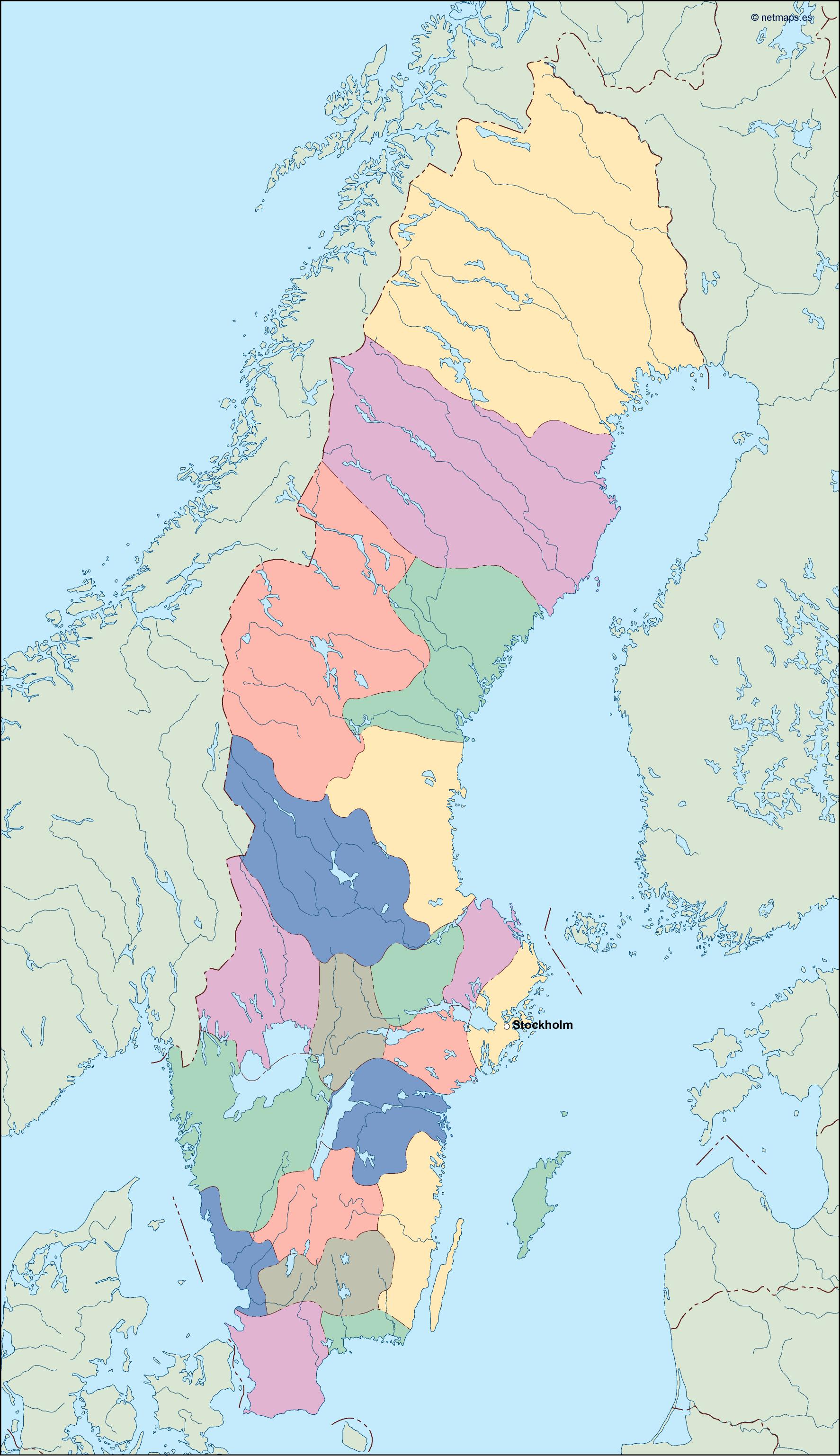 Sweden eps map vector