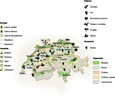Switzerland Economic eps map vector