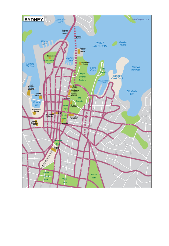 Sydney EPS map vector