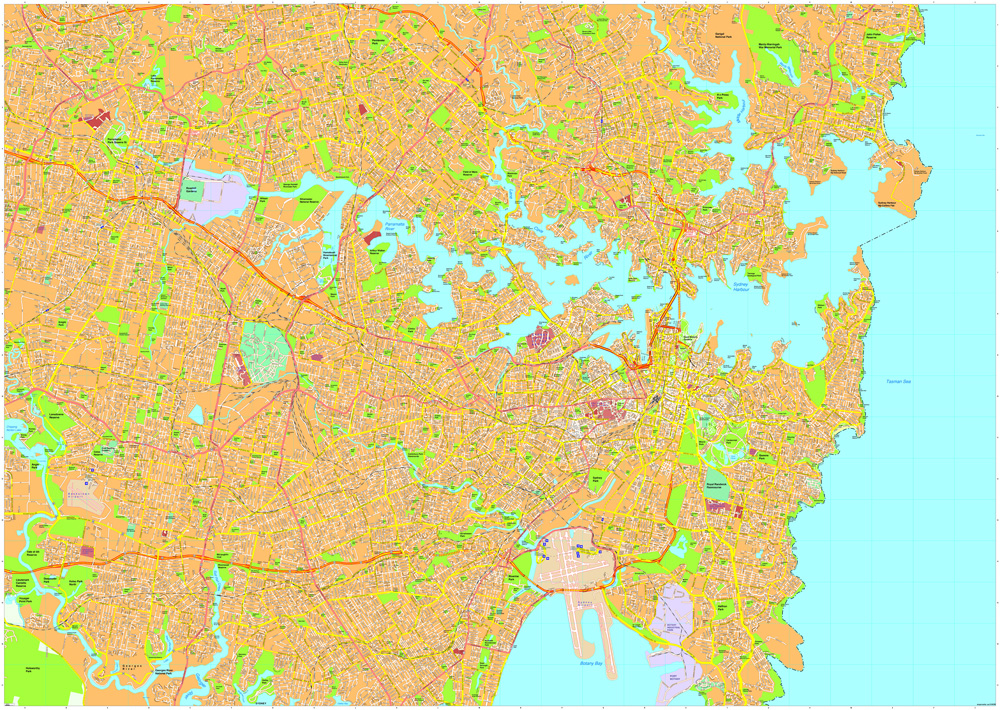 Sydney eps map vectors