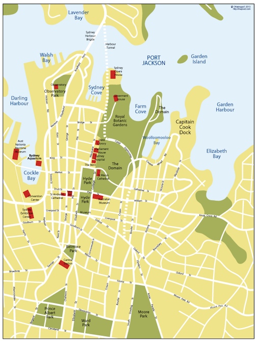 Sydney eps illustrator vector map