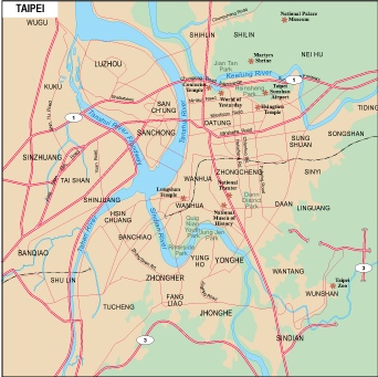 Taipei city eps map vector