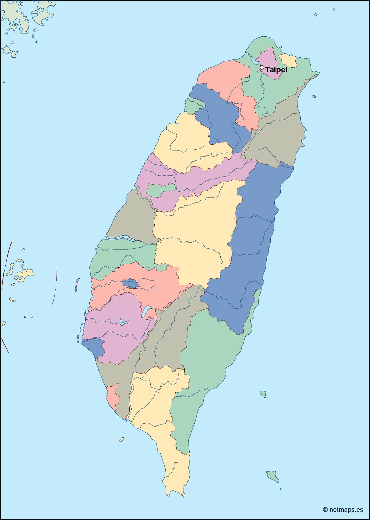 Taiwan eps map vector