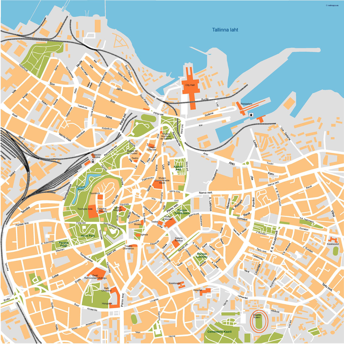 Tallinn Illustrator eps map vector