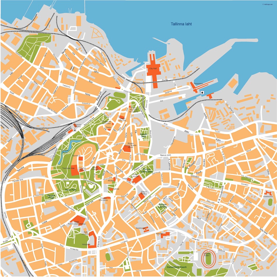 Tallinn eps illustrator vector map