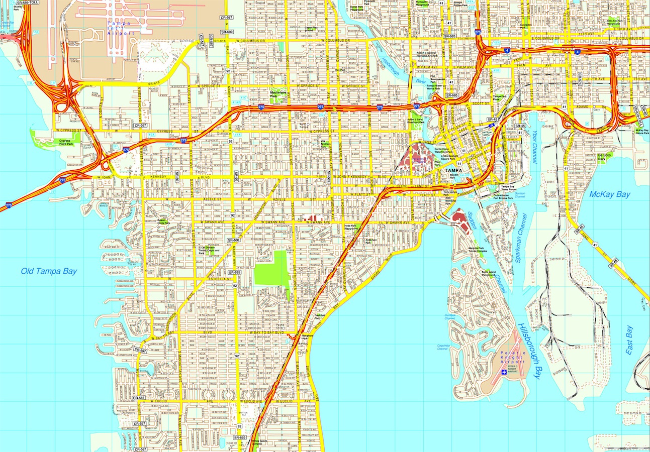 Tampa eps map vector