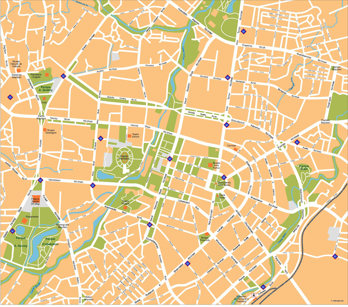 Tashkent Illustrator eps map vector