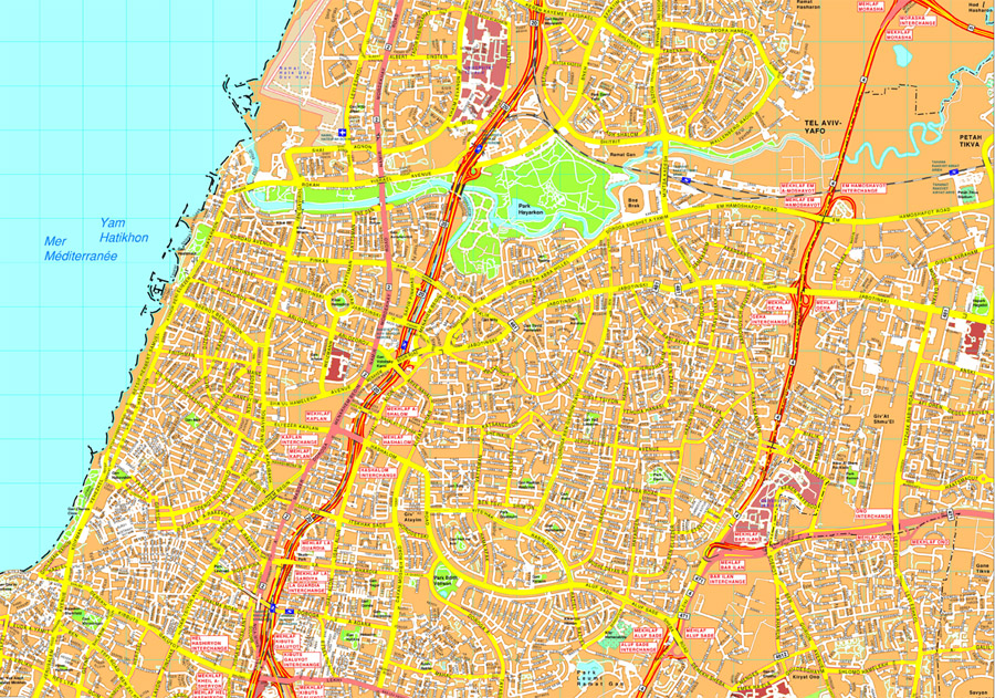 Tel Aviv eps map vector
