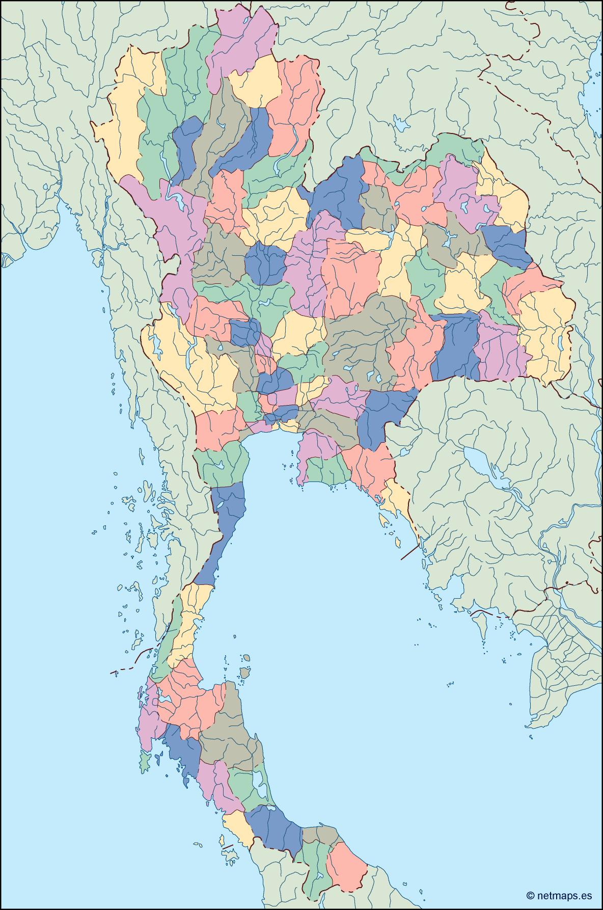 Thailand blind eps map vector