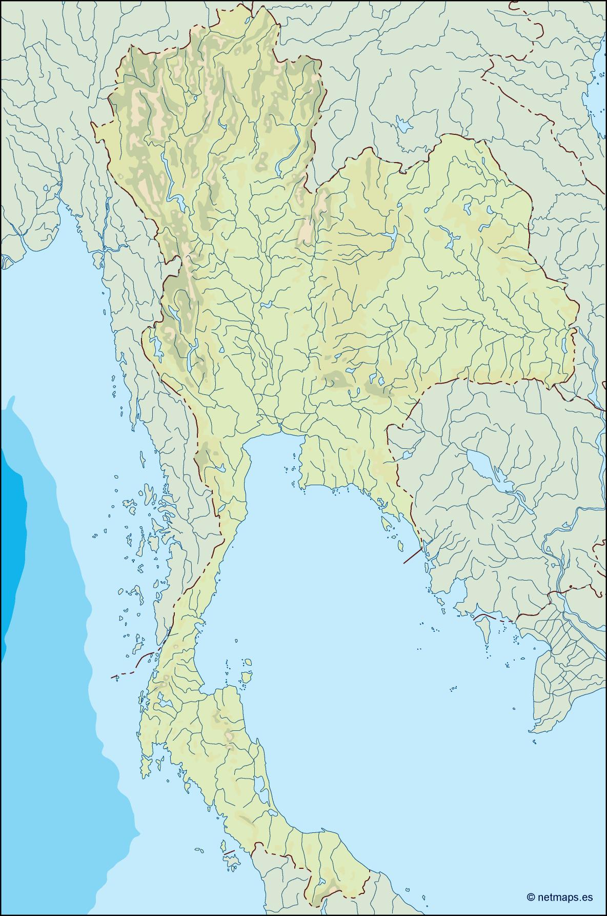Thailand illustrator eps map vector
