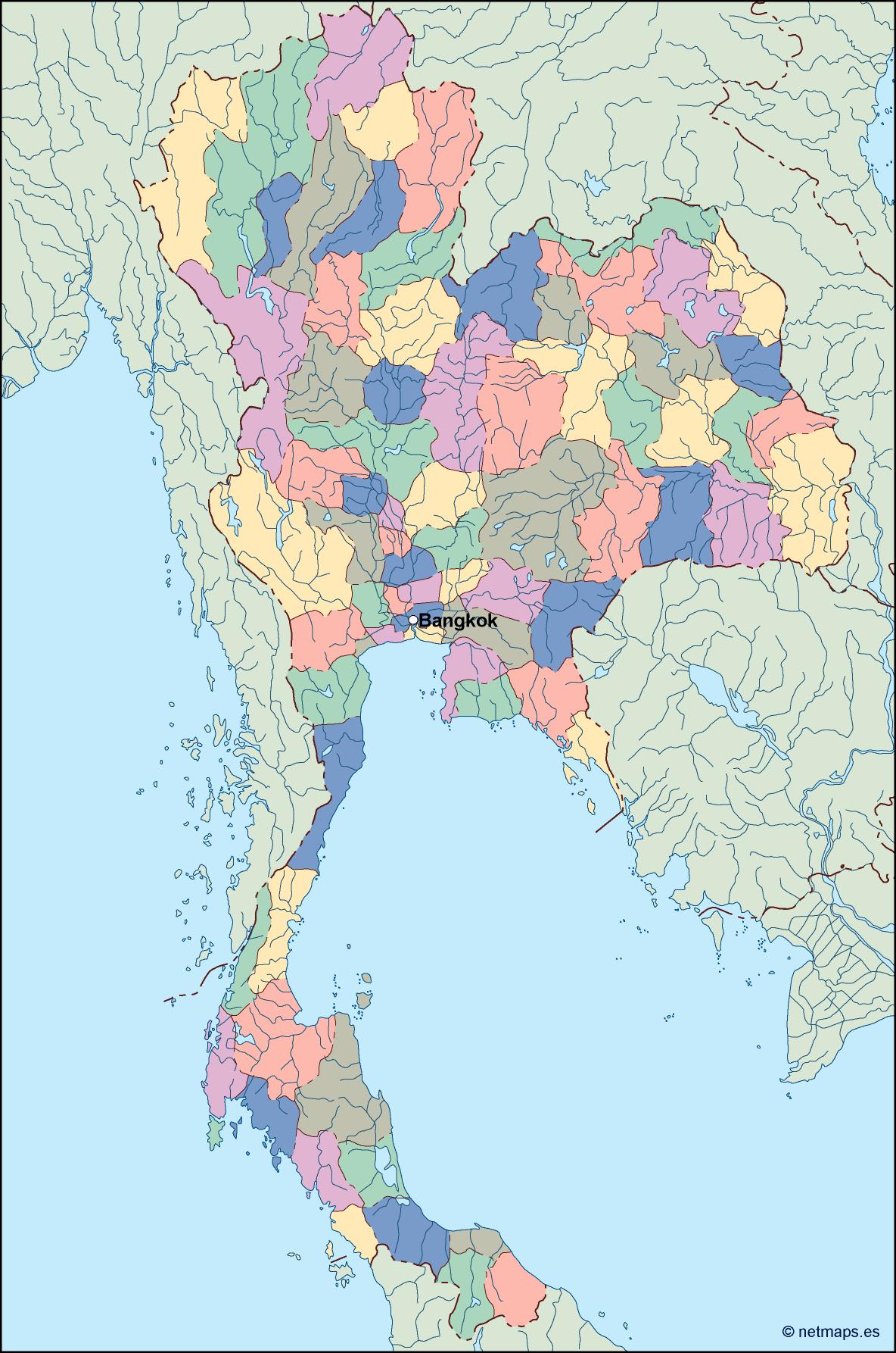 Thailand eps map vector