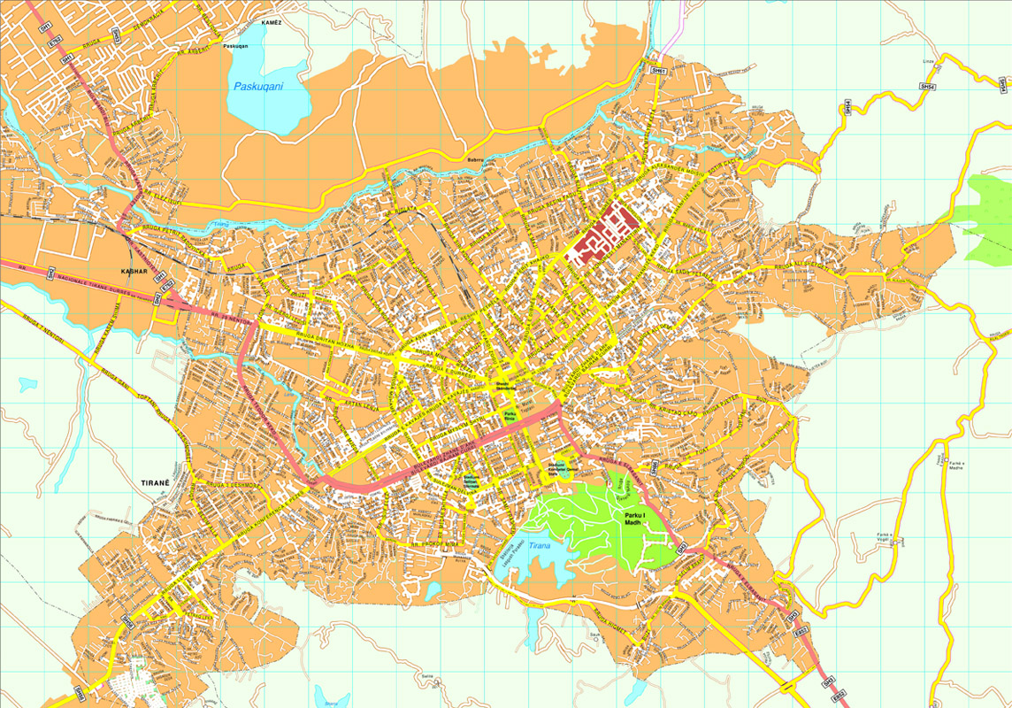 Tirana eps map vector