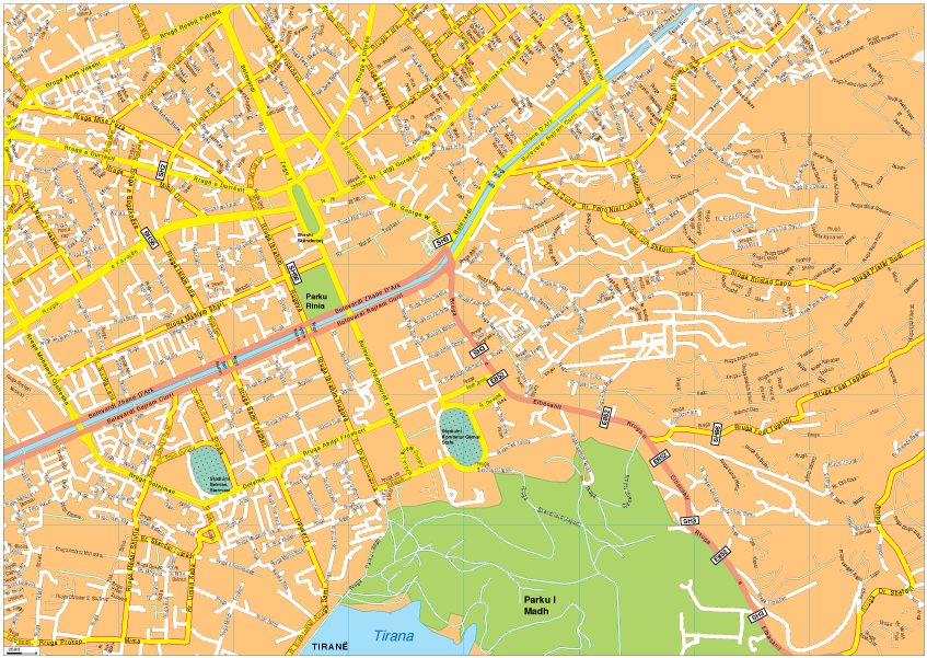 Tirana Vector EPS map vector