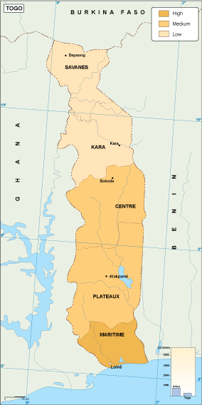 Togo economic eps map vector