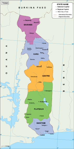 Togo EPS map vector