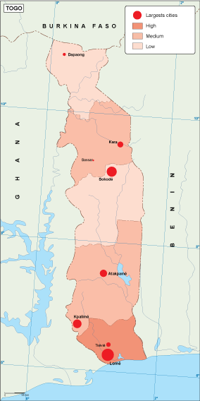 Togo population eps map vector