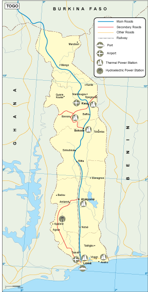 Togo transportation eps map vector
