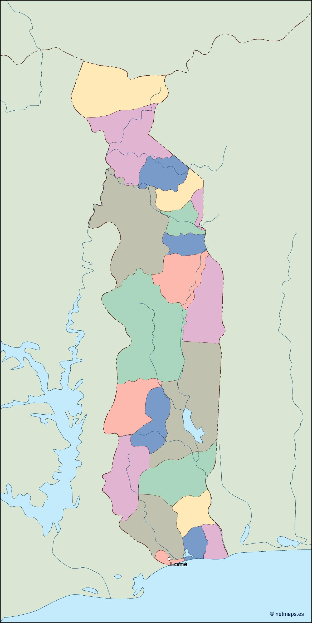 Togo eps map vector