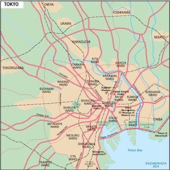 Tokyo city eps map vector