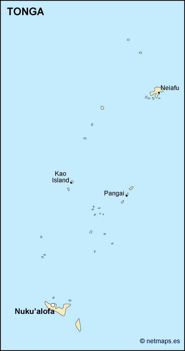 Tonga political eps map vector