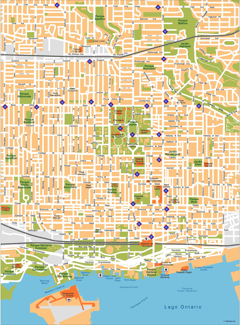 Toronto Illustrator eps map vector