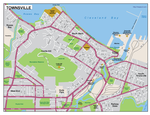 Townsville EPS map vector