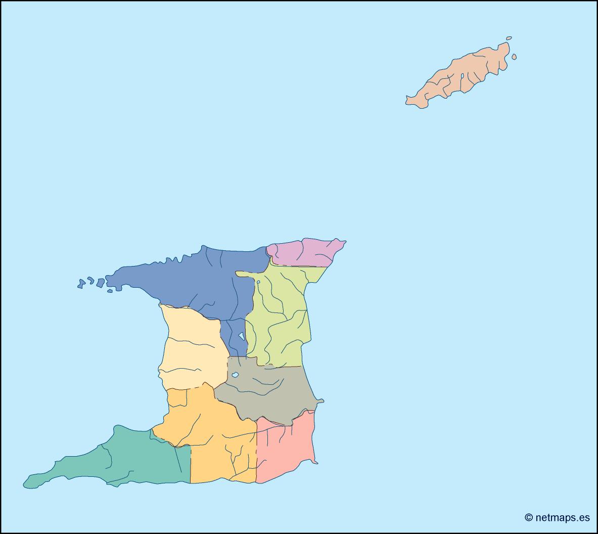Trinidad and tobago blind eps map vector