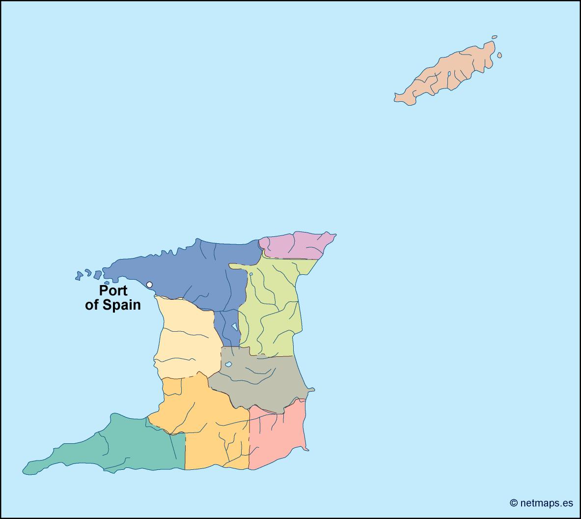 Trinidad and tobago eps map vector