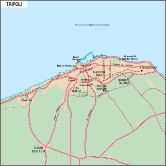 Tripoli city eps map vector