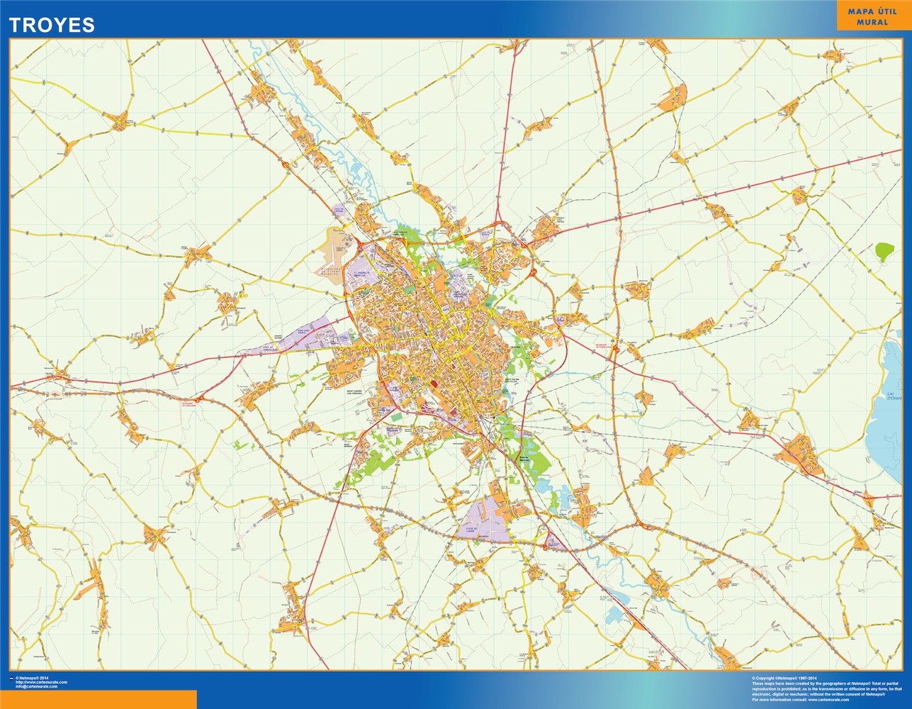 Troyes carte illustrator eps