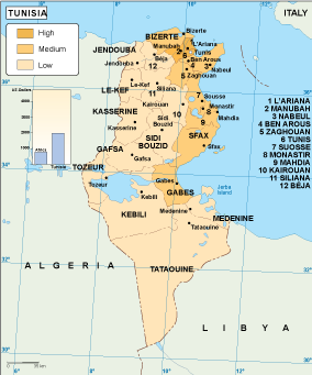 Tunisia economic eps map vector