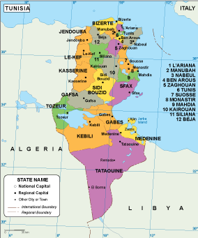 Tunisia EPS map vector