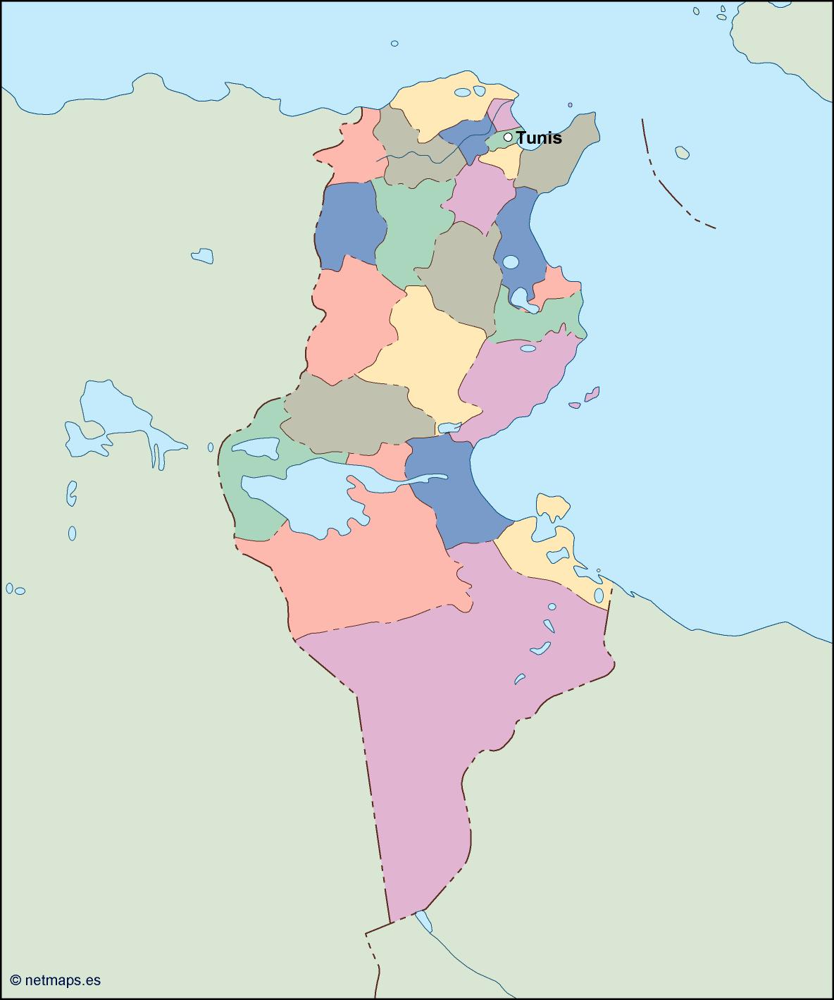 Tunisia eps map vector