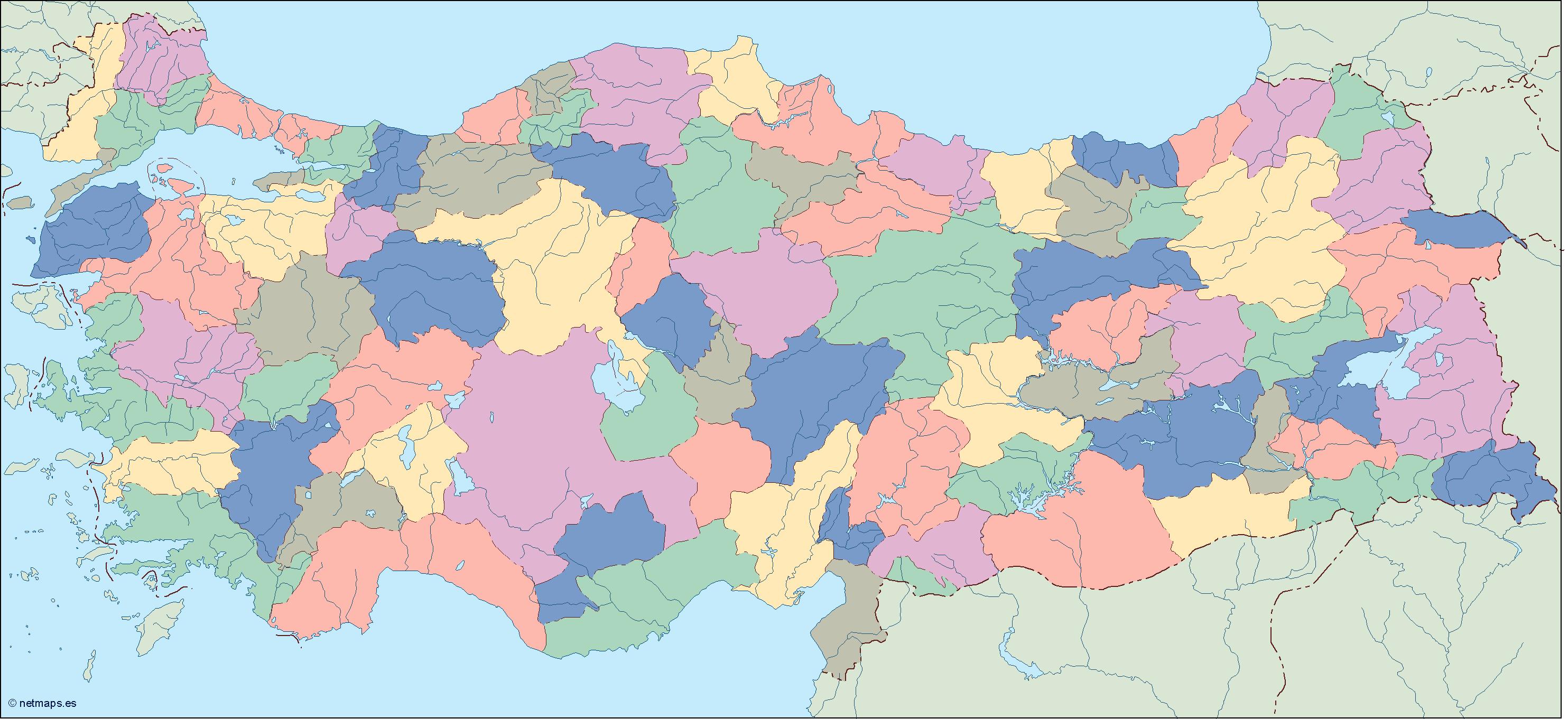 Turkey blind eps map vector