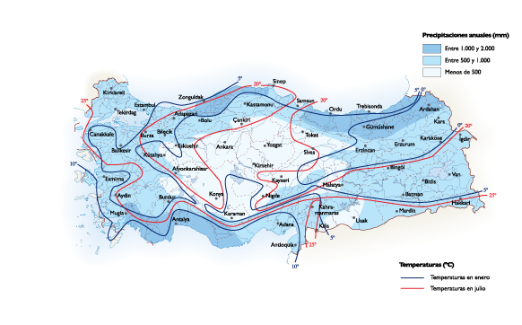 Turkey Climate eps map vector