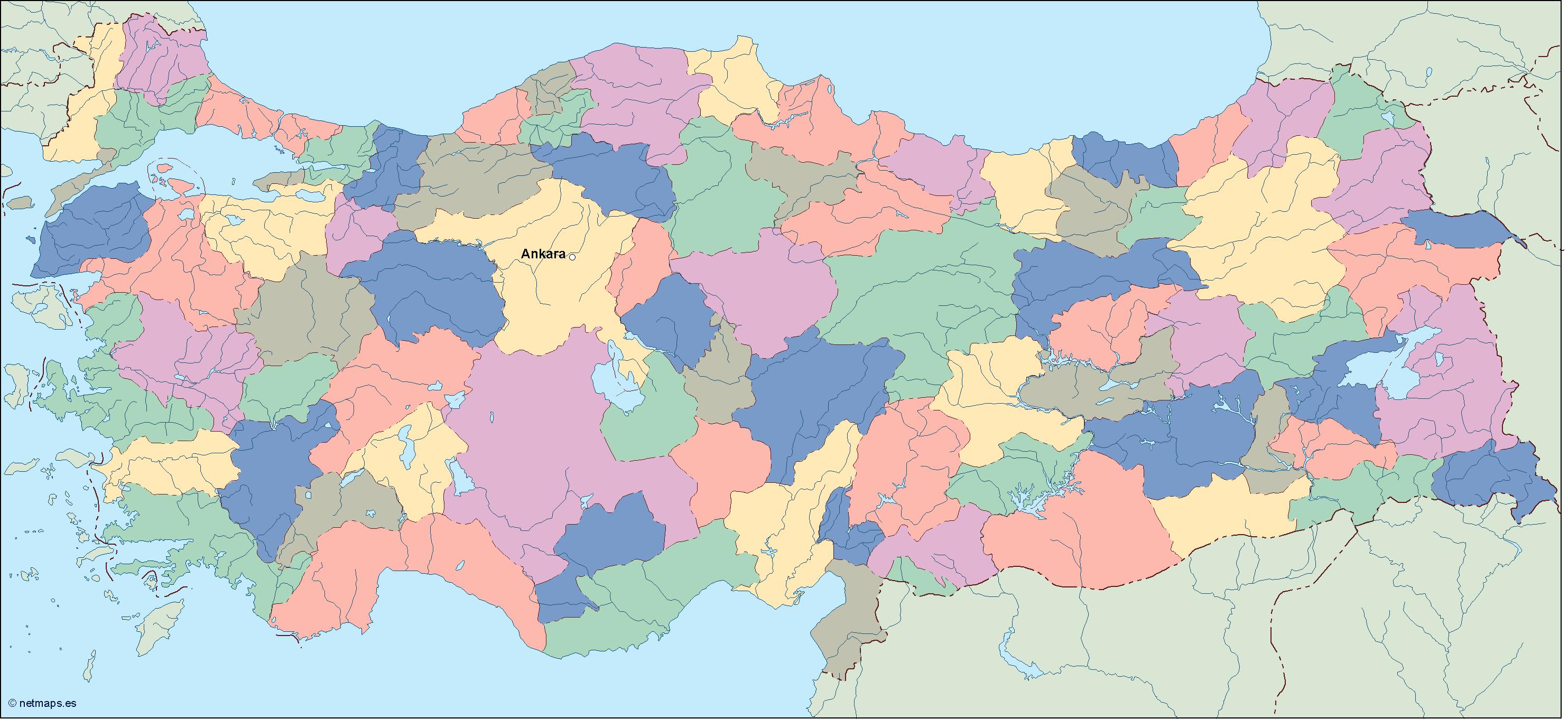 Turkey eps map vector