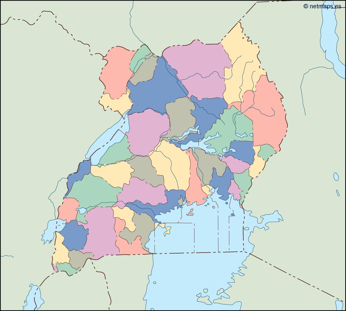 Uganda blind eps map vector