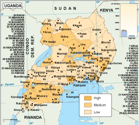 Uganda economic eps map vector