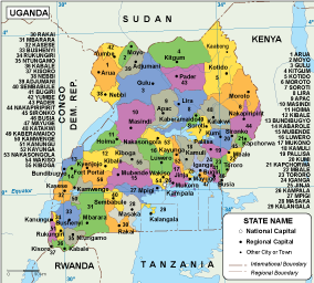 Uganda EPS map vector