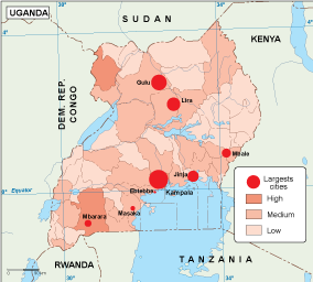 Uganda population eps map vector