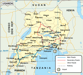 Uganda transportation eps map vector