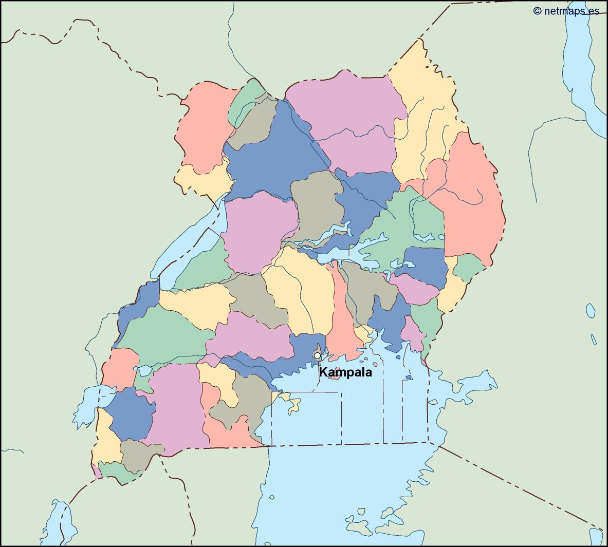 Uganda eps map vector