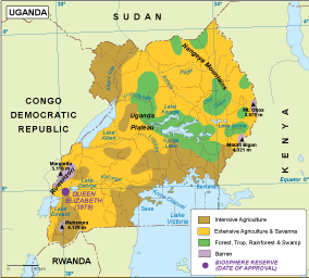 Uganda vegetation eps map vector