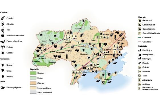 Ukraine Economic eps map vector