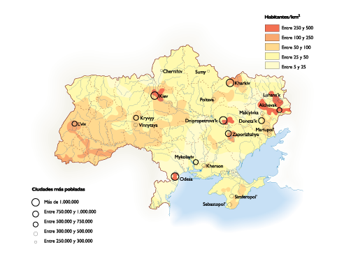 Ukraine Population eps map vector