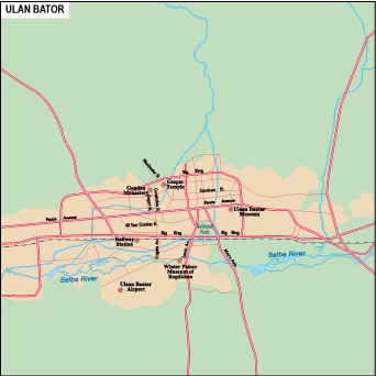 Ulan Bator city eps map vector