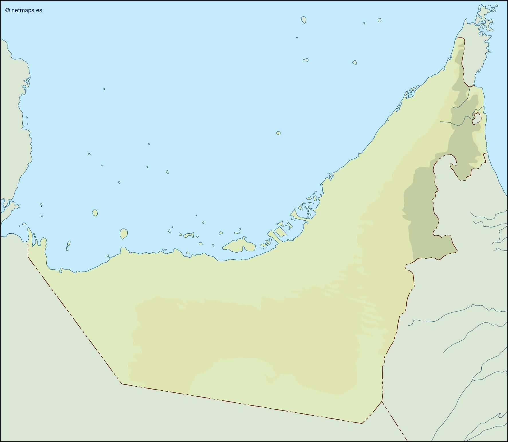United arab emirates illustrator eps map vector