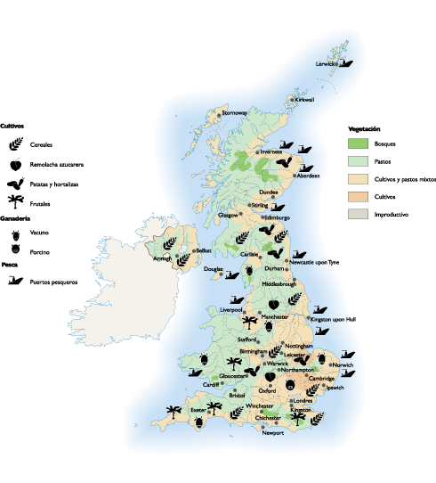 United Kingdom Agricultural eps map vector