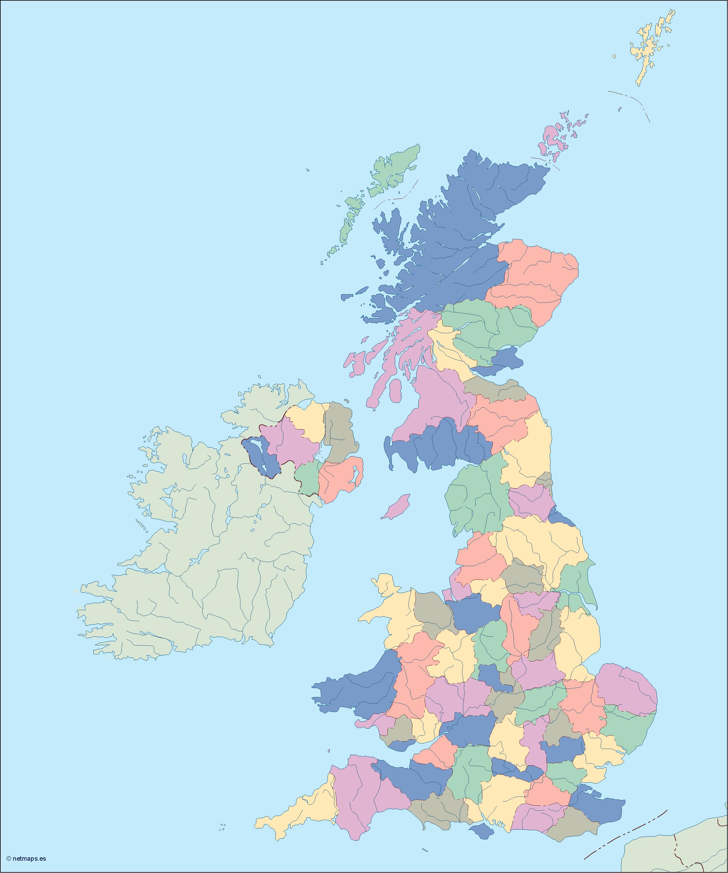 United kingdom blind eps map vector