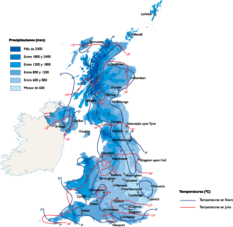 United Kingdom Climate eps map vector